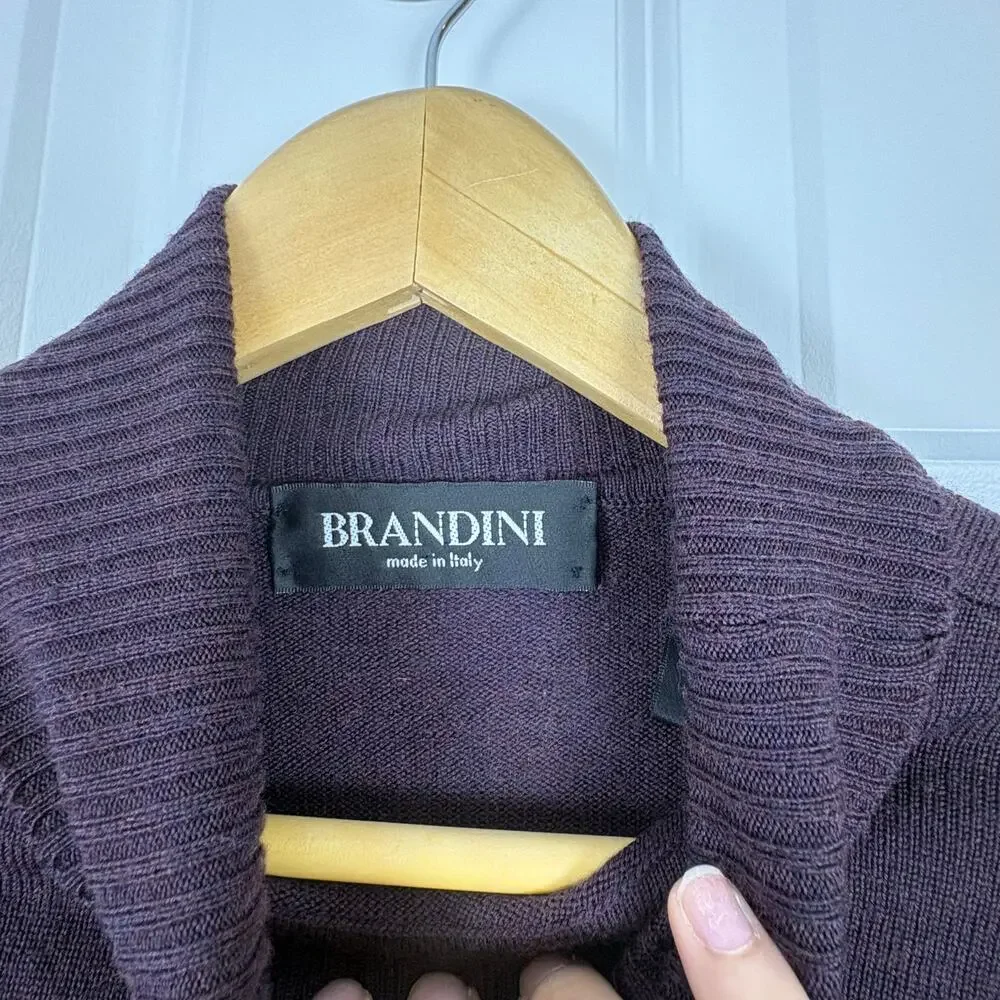 Brandini Turtleneck Wool Sweater Purple Cozy Winter Chic Women's Size Medium